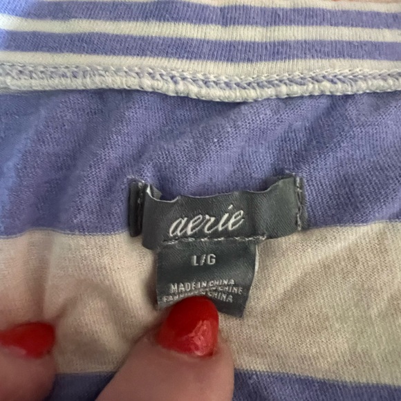 Aerie Lavender and Cream Striped Top - Picture 3 of 7